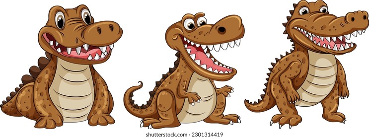 Funny Cartoon Crocodile Character illustration