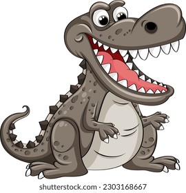 Funny Cartoon Crocodile Character illustration