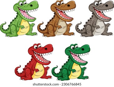 Funny Cartoon Crocodile Character illustration