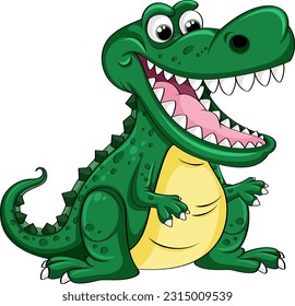 Funny Cartoon Crocodile Character illustration