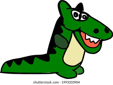 Funny Cartoon Of Crocodile Isolated Animal Vector