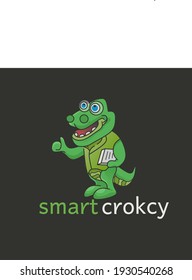 Funny cartoon crocodiles, holding documents