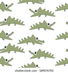 funny cartoon crocodiles.  seamless pattern