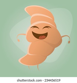 funny cartoon croissant