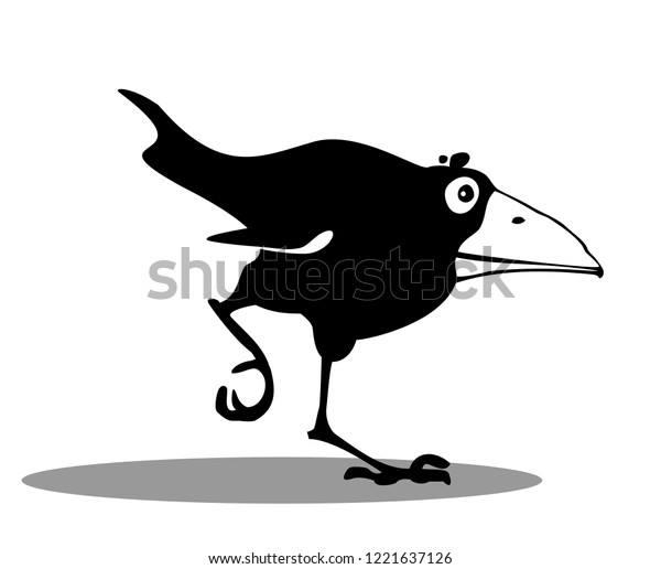 Funny Cartoon Crow Vector Illustration Stock Vector (Royalty Free ...