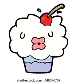 funny cartoon cupcake