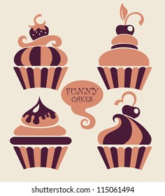 funny cartoon cupcakes collection