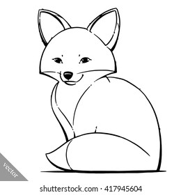 funny cartoon cute fat fox vector illustration