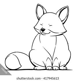 funny cartoon cute fat fox vector illustration