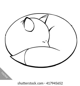 funny cartoon cute fat fox vector illustration