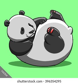 funny cartoon cute fat panda bear illustration