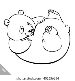 funny cartoon cute fat panda bear illustration