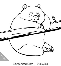 funny cartoon cute fat panda bear illustration