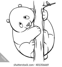 funny cartoon cute fat panda bear illustration