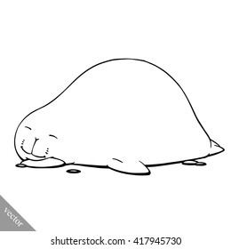 funny cartoon cute fat seal vector illustration