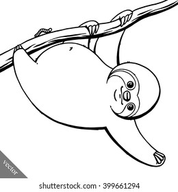 funny cartoon cute fat vector sloth illustration