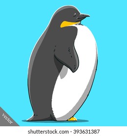 funny cartoon cute Imperial penguin illustration