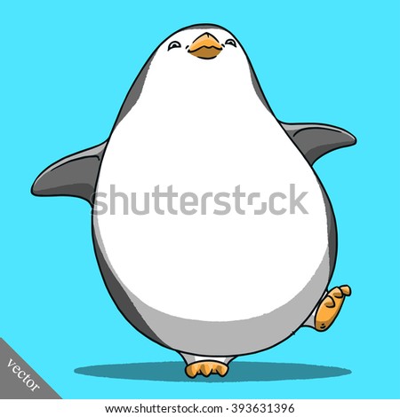 funny cartoon cute Imperial penguin illustration