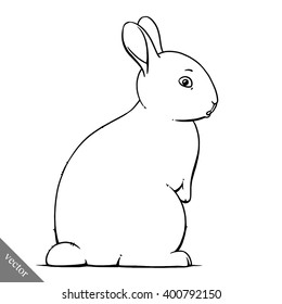 funny cartoon cute rabbit illustration