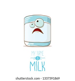 Funny Cartoon Cute Smiling Milk Glass Stock Vector (Royalty Free ...