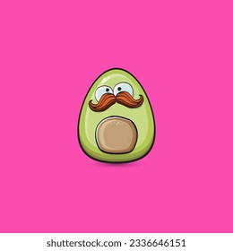 funny cartoon cute tiny avocado character isolated on pink background. My name is avocado vector concept. vector healthy summer funky avocado fruit character
