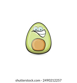 funny cartoon cute tiny avocado character isolated on transparent background. My name is avocado vector concept. vector healthy summer funky avocado fruit character logo and sticker
