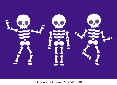 Funny cartoon dancing skeleton