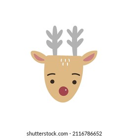Funny cartoon deer. Perfect for kids print. Vector hand drawn illustration.