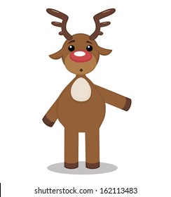 funny cartoon deer, showing the side for Bol background