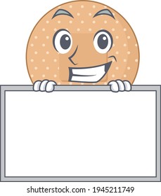 Funny Cartoon Design Stil abgerundete Band hinter einem Brett stehen. Vektorgrafik