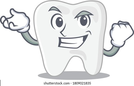 A funny cartoon design tooth concept with happy face