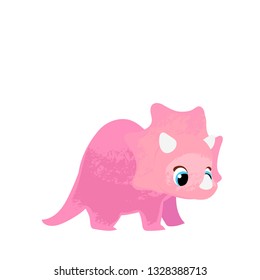 Funny Cartoon dinosaur. Vector illustration, poster, card, print