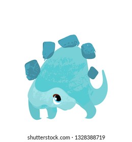 Funny Cartoon dinosaur. Vector illustration, poster, card, print