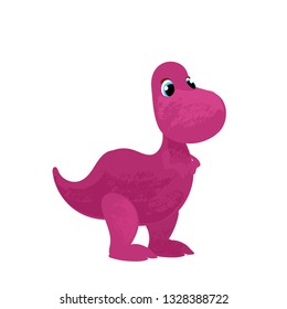 Funny Cartoon dinosaur. Vector illustration, poster, card, print