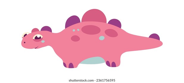 Funny Cartoon Dinosaur Vector Illustration