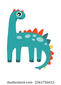 Funny Cartoon Dinosaur Vector Illustration