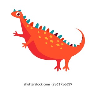 Funny Cartoon Dinosaur Vector Illustration