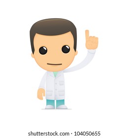 funny cartoon doctor in various poses for use in advertising, presentations, brochures, blogs, documents and forms, etc.