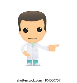 funny cartoon doctor in various poses for use in advertising, presentations, brochures, blogs, documents and forms, etc.