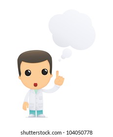 funny cartoon doctor in various poses for use in advertising, presentations, brochures, blogs, documents and forms, etc.