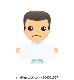 funny cartoon doctor in various poses for use in advertising, presentations, brochures, blogs, documents and forms, etc.