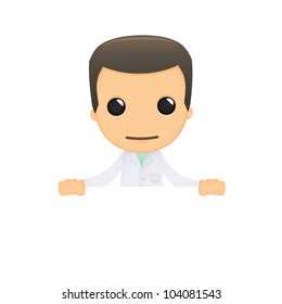 funny cartoon doctor in various poses for use in advertising, presentations, brochures, blogs, documents and forms, etc.