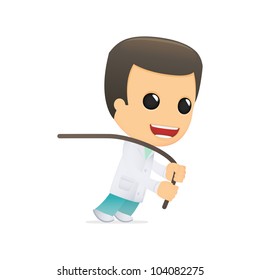 funny cartoon doctor in various poses for use in advertising, presentations, brochures, blogs, documents and forms, etc.