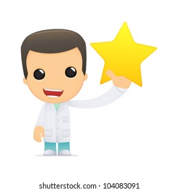 funny cartoon doctor in various poses for use in advertising, presentations, brochures, blogs, documents and forms, etc.