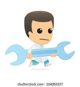 funny cartoon doctor in various poses for use in advertising, presentations, brochures, blogs, documents and forms, etc.