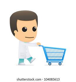 funny cartoon doctor in various poses for use in advertising, presentations, brochures, blogs, documents and forms, etc.