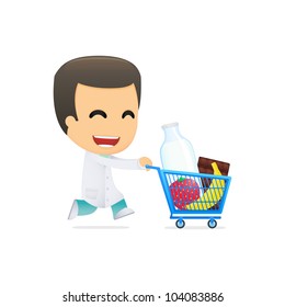 funny cartoon doctor in various poses for use in advertising, presentations, brochures, blogs, documents and forms, etc.