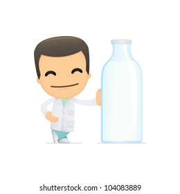 funny cartoon doctor in various poses for use in advertising, presentations, brochures, blogs, documents and forms, etc.
