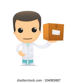 funny cartoon doctor in various poses for use in advertising, presentations, brochures, blogs, documents and forms, etc.