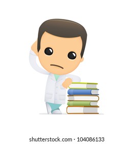 funny cartoon doctor in various poses for use in advertising, presentations, brochures, blogs, documents and forms, etc.